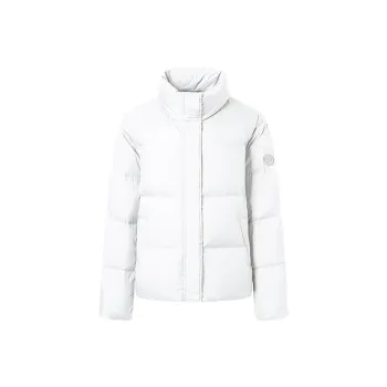 SylphlikeLoli Solid Color Stand Collar Loose Fit Thickened Cropped Down Jacket Women's