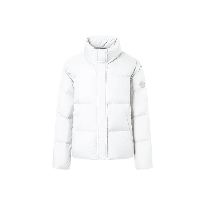 SylphlikeLoli Solid Color Stand Collar Loose Fit Thickened Cropped Down Jacket Women's-2