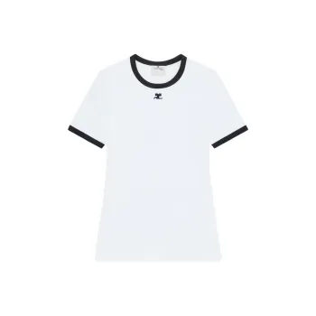 COURREGES Signature Contrast T-Shirt 'Heritage White/Black'