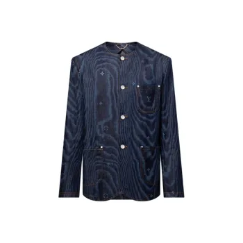 LOUIS VUITTON Chic Collarless Denim Jacket