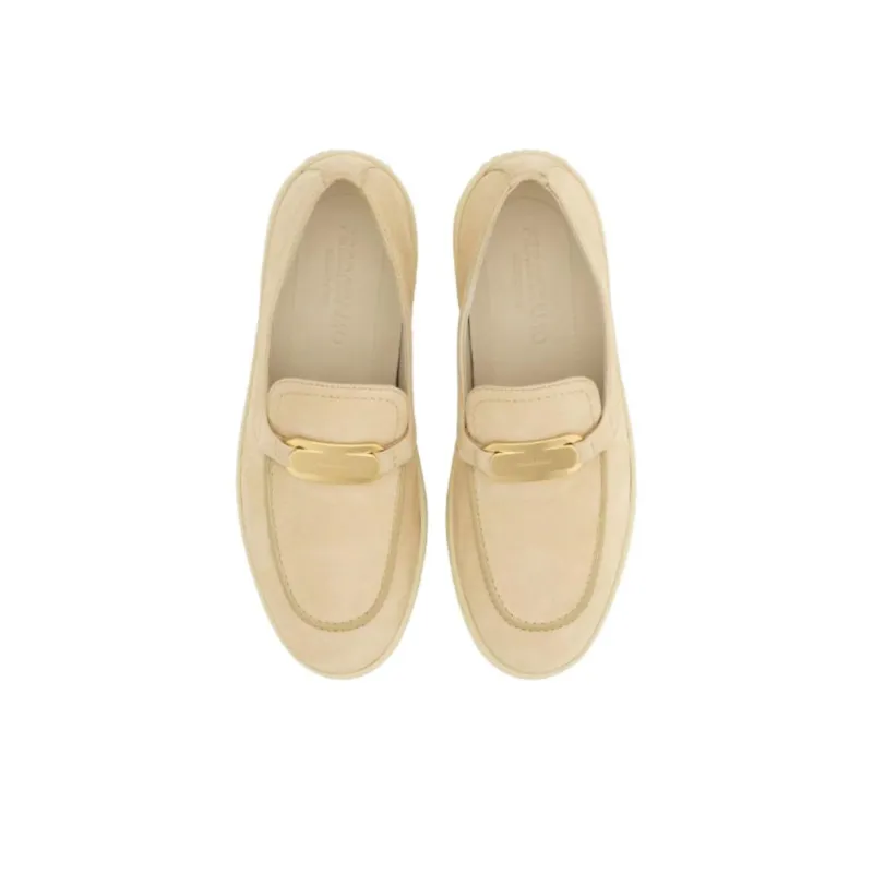 FERRAGAMO Vara Casual Single Shoes Women's Beige-3