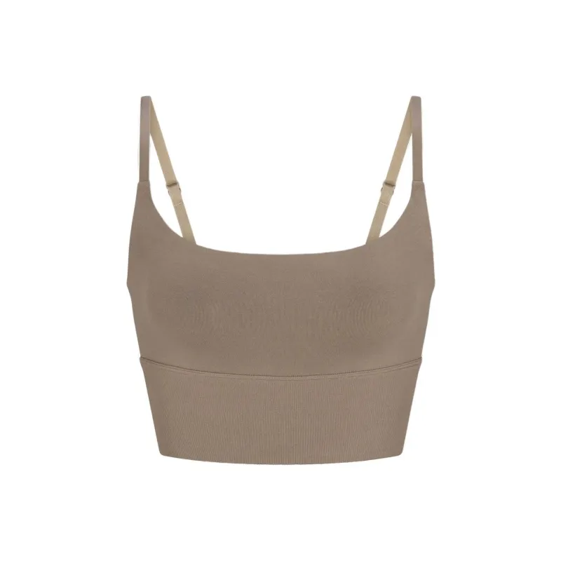 SKIMS CONTOUR NYLON CROPPED CAMI Camisole Women's TRUFFLE/Truffle Color-0