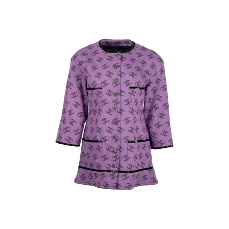 CHANEL 1986 1988 Interlocking CC pattern Jacket-0