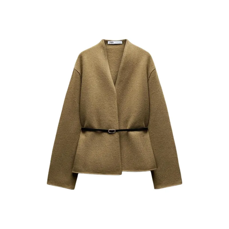 ZARA Jackets Coats Women's Dark Olive Green-0