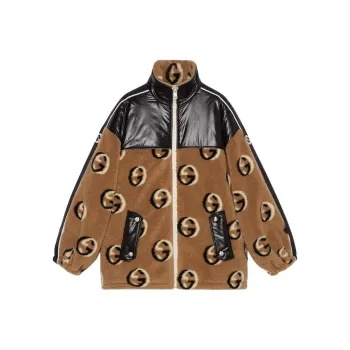 GUCCI Fleece Jacquard Zipper Jacket