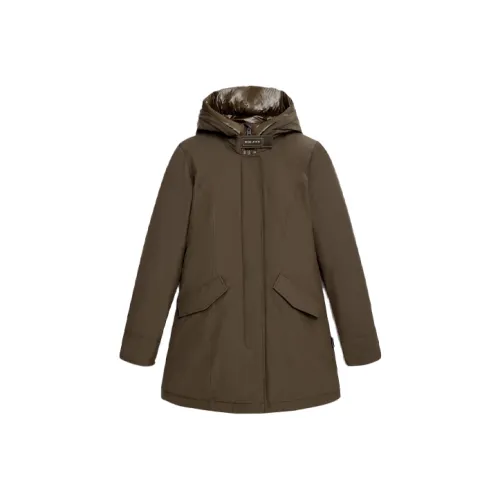 WOOLRICH Button Up Hooded Long Coat