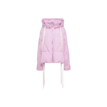 KHRISJOY Fleece Lined Down Jacket Women's Light Purple