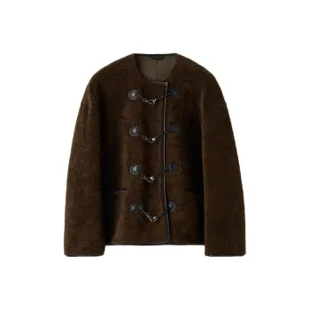 TOTEME Teddy Shearling Clasp Jacket