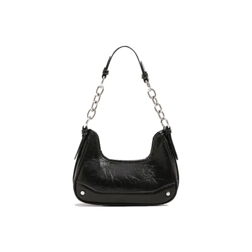 Bullrun Artificial Leather Shoulder Bag Women's Silver/Black