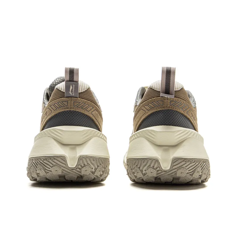 LiNing Anti Slip Wear Resistant Low Top Casual Shoes Unisex Gray Brown-5