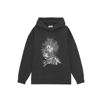 GANNI Logo Embroidered Hoodie