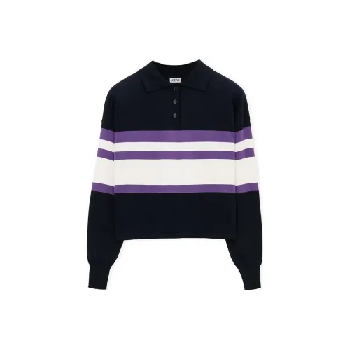 LOEWE Polo Sweater 'Deep Blue/Yellow/Purple'