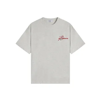 POPWAVE T Shirt Unisex Oat Red English Ribbed
