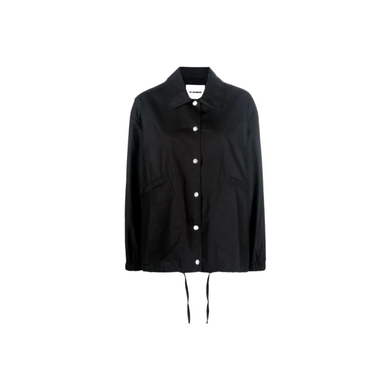 JIL SANDER Logo Printed Drawstring Shirt Jacket-0