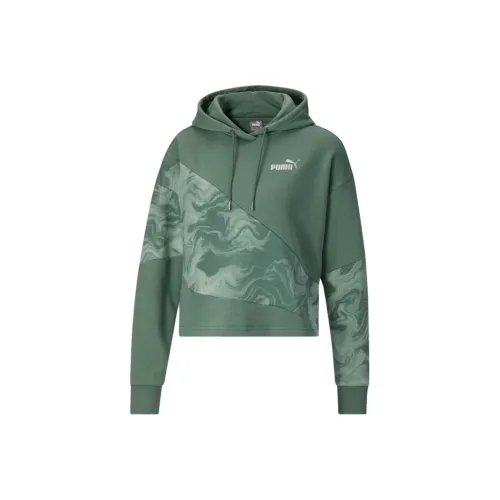 PUMA POWER Marbleised Sweatshirts Women's Green