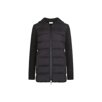 Moncler Logo Patch High Neck Coat