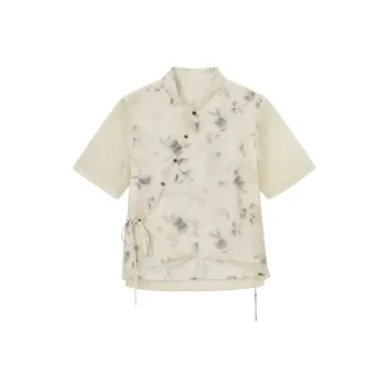 PEACEBIRD Chiffon Shirts Women's Beige