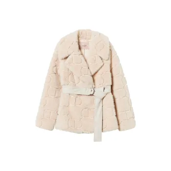 Twinset Faux fur Belted Jacket