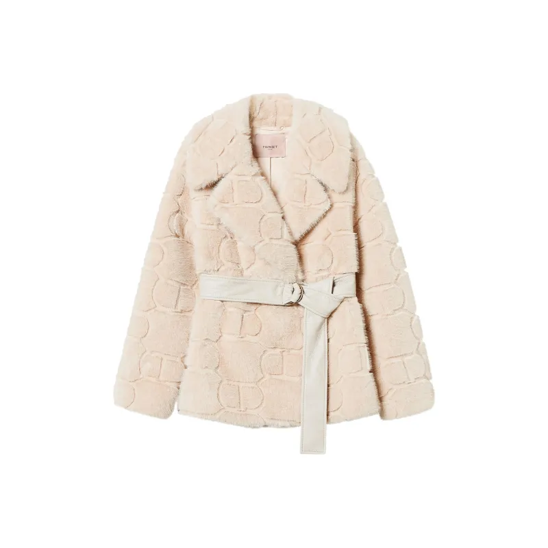 Twinset Faux fur Belted Jacket-0
