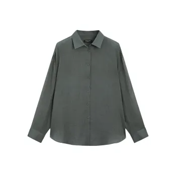 Massimo Dutti Shirt Women's Dark Green