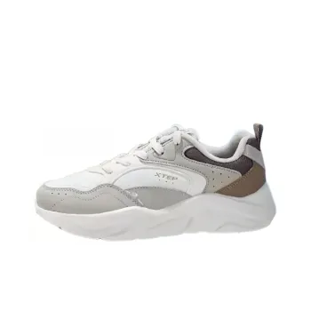 XTEP Waterproof And Warm Low Top Running Shoes Women's White Gray Brown