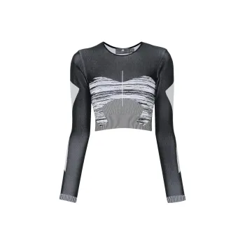 Adidas Graphic-print Cropped Yoga Top