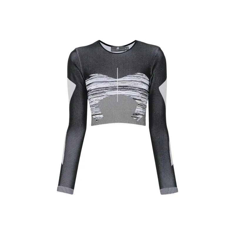 Adidas Graphic-print Cropped Yoga Top-0