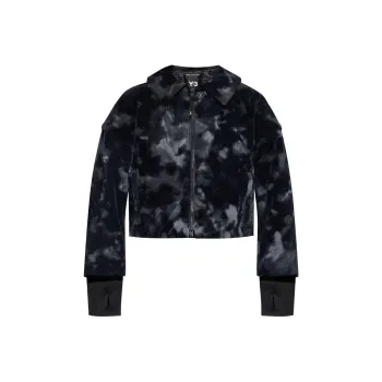 Y 3 Allover Print Cropped Padded Jacket