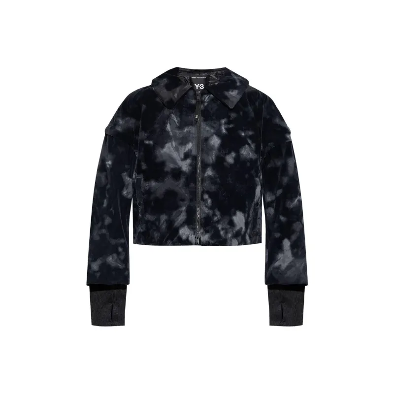 Y 3 Allover Print Cropped Padded Jacket-0