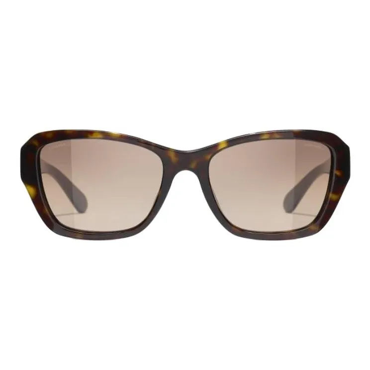 CHANEL Acetate Butterfly Sunglasses Unisex Brown-0