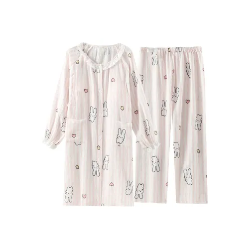 FARO Pajama Set Women's Pink Bunny