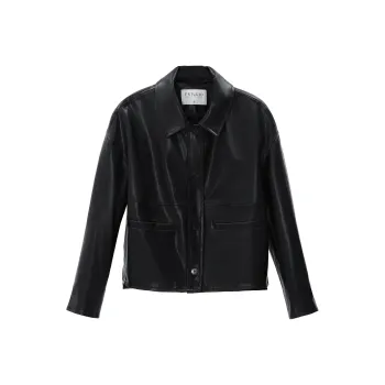 Fstudio PU Leather Jacket Coat Women's Black