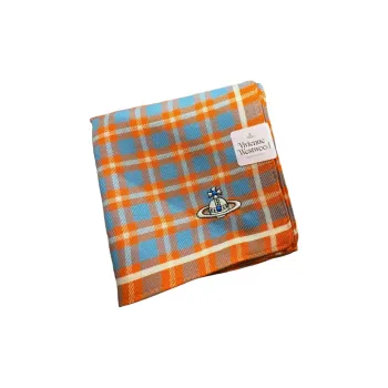 Vivienne Westwood Silk Scarves Unisex Blue Orange
