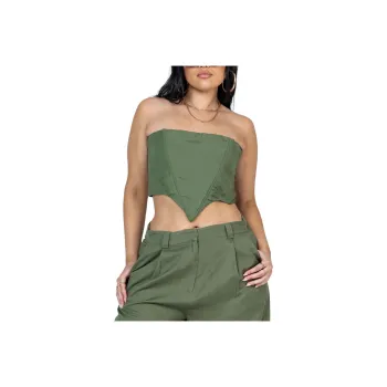 PRINCESS POLLY LA QUINTA TUBE TOP Strapless Top Women's KHAKI/Khaki