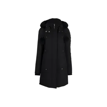 Moose Knuckles Logo Plaque Hooded Down Parka