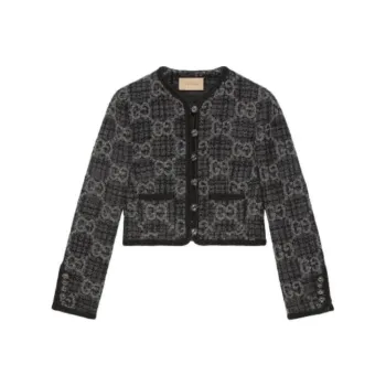 GUCCI Gg Tweed Jacket 'Dark Grey/Multicolor'