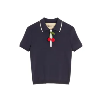 Valentino Cherry charm Polo Top