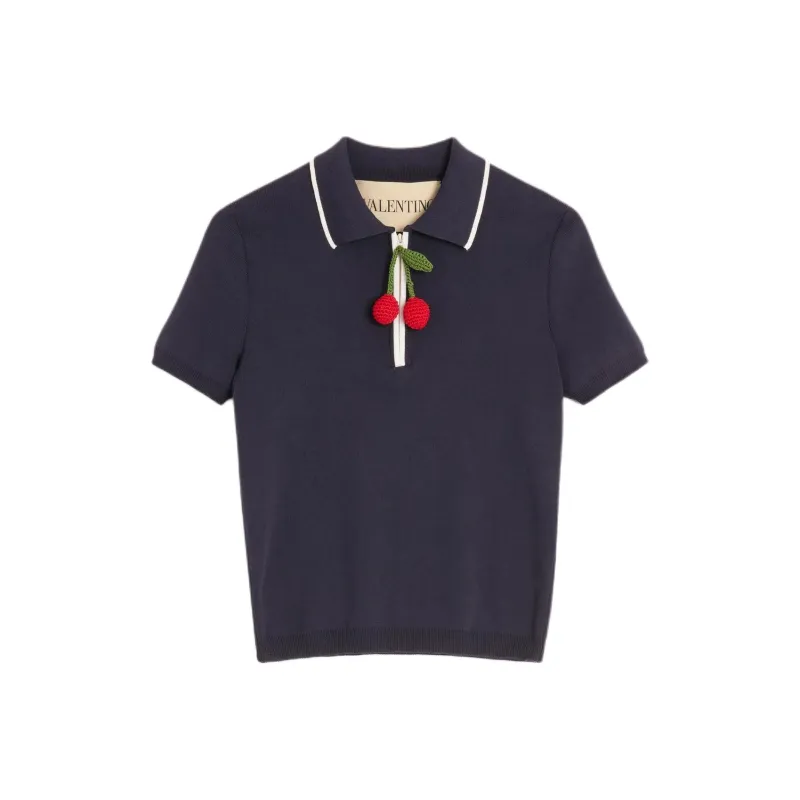 Valentino Cherry charm Polo Top-0