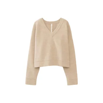 Lauren Manoogian FW24 WIDE V NECK Sweatshirt Women's ECRU/Natural