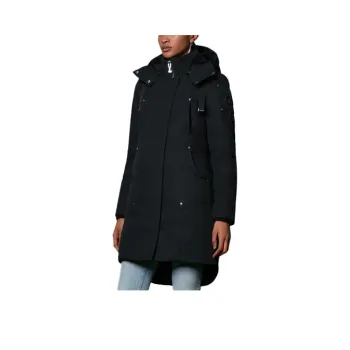 Moose Knuckles FW21 Solid Color Hooded Down Jacket Women's Black
