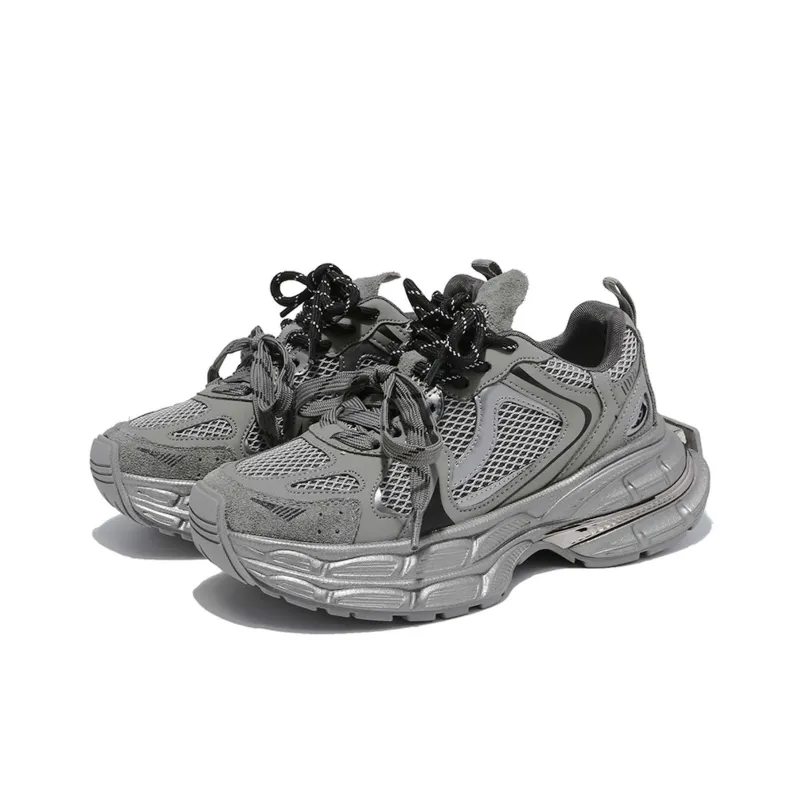 ALI THE FOX Breathable And Lightweight Low Top Chunky Sneakers Women's Space Gray-1