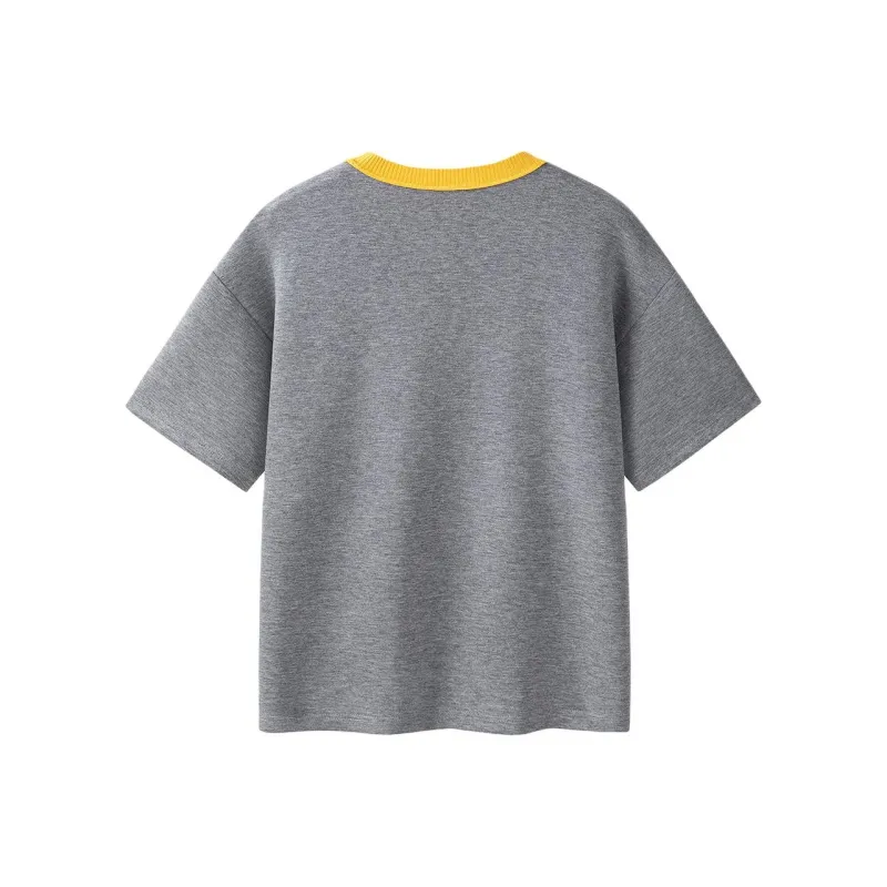  CHOCOOLATE Drop Shoulder Sleeve T Shirt Women's Gray-1