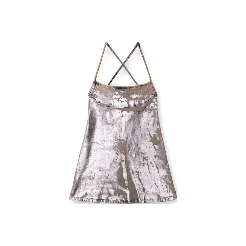 DIESEL De-Held-Short-S Metallic Mini Dress-0