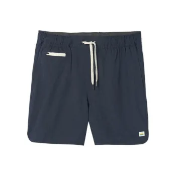Vuori Sports Shorts Men's Navy Blue Linen Texture