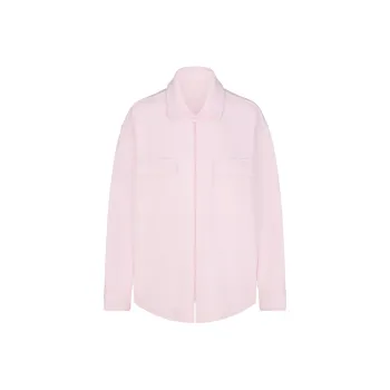 SKIMS COTTON FLEECE ZIP UP SHIRT JACKET Jackets Coats Women's CHERRY BLOSSOM/Cherry Blossom