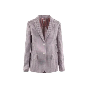 THOM BROWNE Checked Single Breasted Tailored Blazer