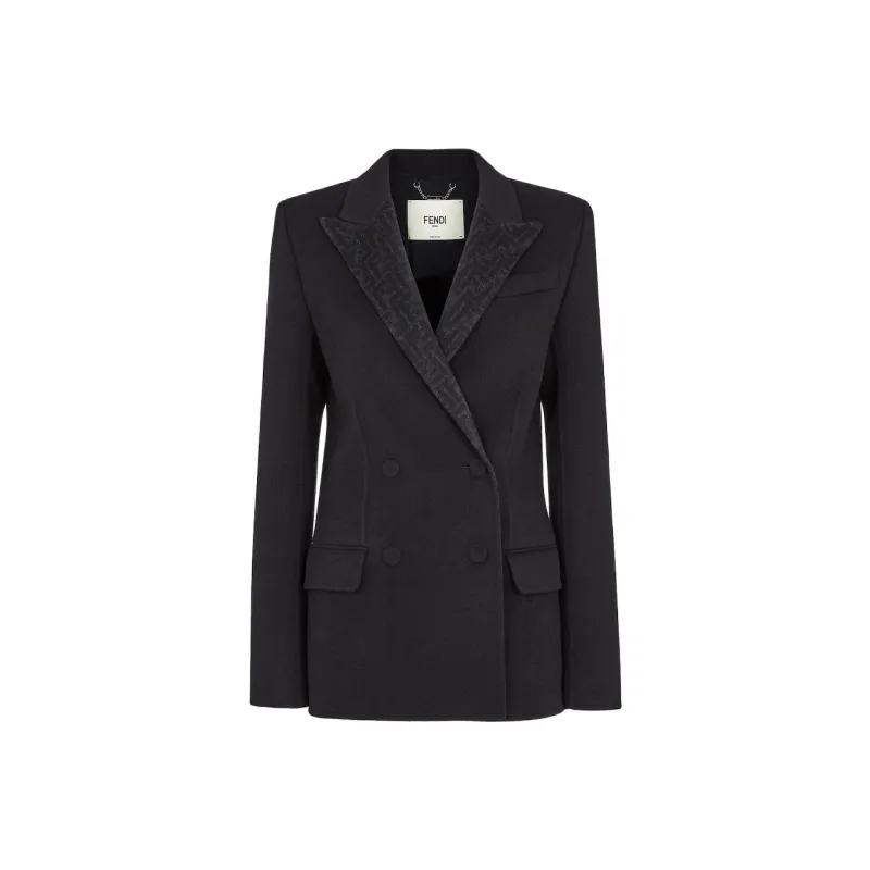 FENDI Ff Jacquard Double Breasted Blazer-0