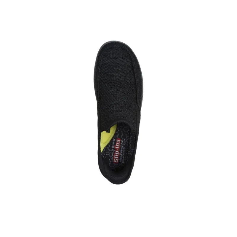 Skechers Melson Breathable Moisture Wicking Coverage Low Top Casual Shoes Men's Black-3