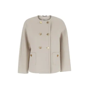 'S MAX MARA Double-Breasted Crewneck Coat
