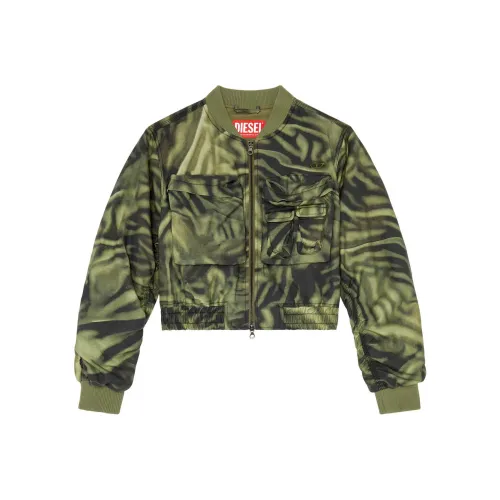 DIESEL G-Khlow Abstract-Printed Cropped Bomber Jacket